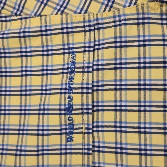 WORLD Wide Sportsman Blue & Yellow Plaid Button-Up Shirt - Picture 5 of 11